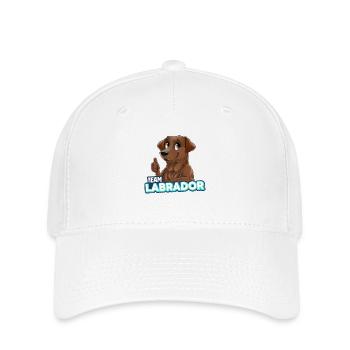 TEAM Labrador - Schokolade - Flexfit Cap - Weiß - Vorne