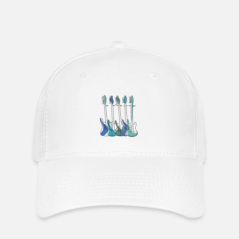 ELECTRIC GUITARS LINE ART - Flexfit Cap - white