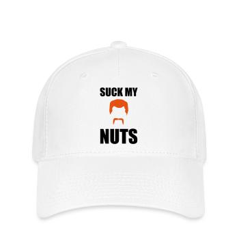Suck my nuts - Flexfit Cap - Weiß - Vorne