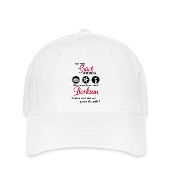 Glück Borkum - Flexfit Cap - Weiß - Vorne