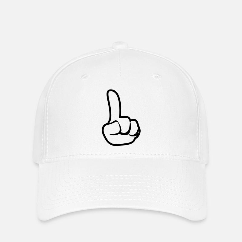 Erhobener Zeigefinger - Flexfit Cap - Weiß