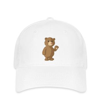 Waving cartoon bear - Flexfit Cap - white - Front