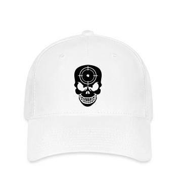 Evil Skull With Target - Flexfit Cap - white - Front