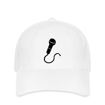 mic Mikrofon Sänger Karaoke - Flexfit Cap - Weiß - Vorne
