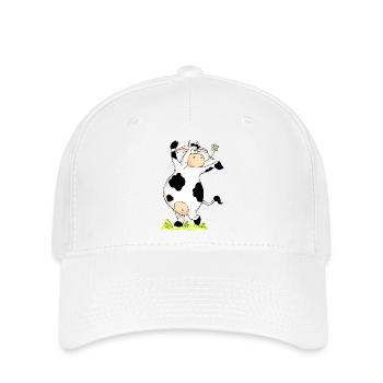 Posing Cow - Flexfit Cap - white - Front