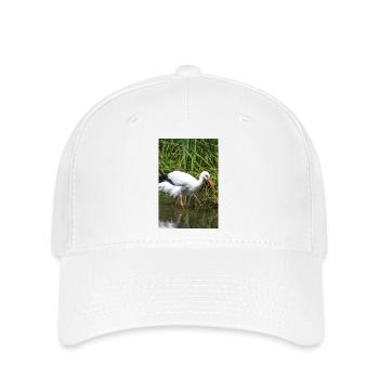 White stork (Weißstorch, Klapperstorch) - Flexfit Cap - Weiß - Vorne