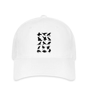 Corbeaux, corbeaux, oiseaux, corbeaux, corvus, corbeau aux choux - Casquette Flexfit - blanc - Devant