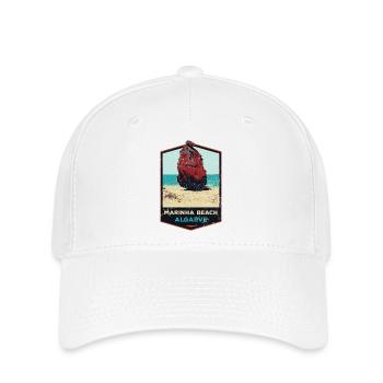 Retro-Abzeichen, Algarve Portugal, Strand Sommersonne - Flexfit Cap - Weiß - Vorne