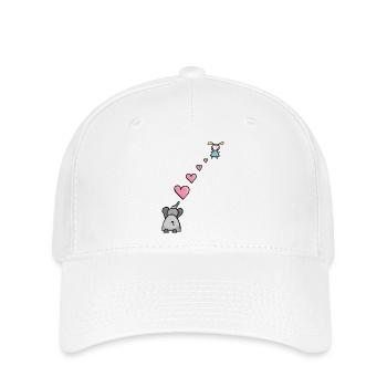 Elephant child with heart symbol of love - Flexfit Cap - white - Front