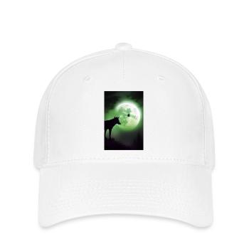 Wolf und Mond - Flexfit Cap - Weiß - Vorne