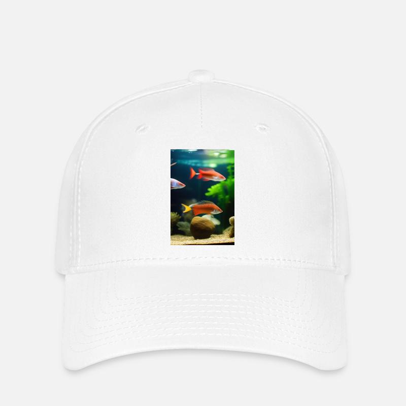 Fish, Aquarium - Flexfit Cap - white
