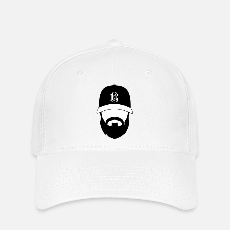 Mann mit Bart mit Logo - Flexfit Cap - Weiß