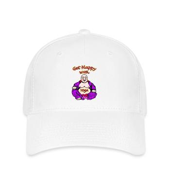 Fröhliche Buddha Yoga Illustration - Flexfit Cap - Weiß - Vorne
