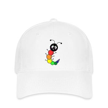 Chenille arc-en-ciel - Casquette Flexfit - blanc - Devant