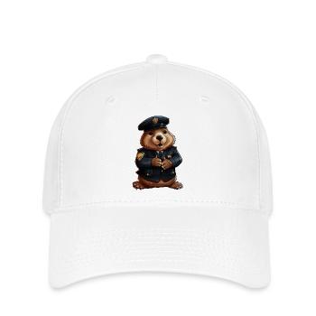 Police des castors - Casquette Flexfit - blanc - Devant