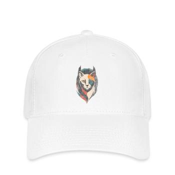 Für Katzenfans Katze Kunst - Flexfit Cap - Weiß - Vorne