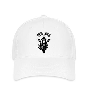 Course de motos Deux drapeaux - Casquette Flexfit - blanc - Devant