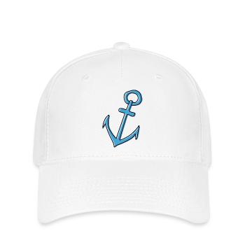 Marine Nautik Schifffahrt Anker - Flexfit Cap - Weiß - Vorne