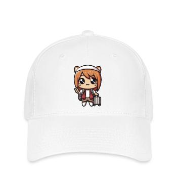 Kawaii Cute Little Girl Traveler - Flexfit Cap - white - Front
