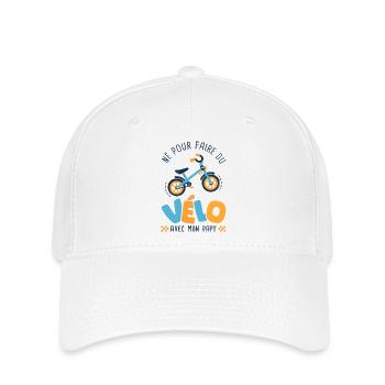 Né pour faire du vélo avec mon papy - Casquette Flexfit - blanc - Devant