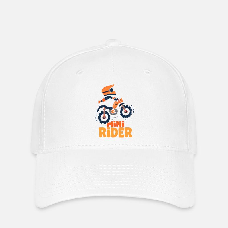 Rider Bambino Bambino Biker Motocross - Flexfit Cap - bianco