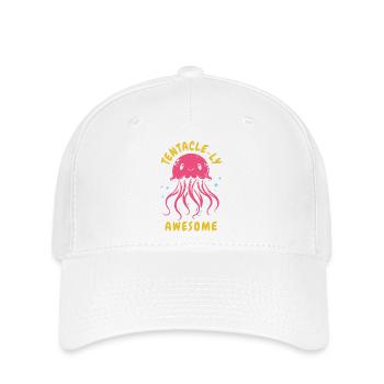 Tenacle-ly Awesome - Qualle mit Tentakeln - Flexfit Cap - Weiß - Vorne