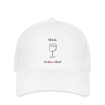 Oh look, it's Wine o'Clock! | Weinglas Spruch Witz - Flexfit Cap - Weiß - Vorne