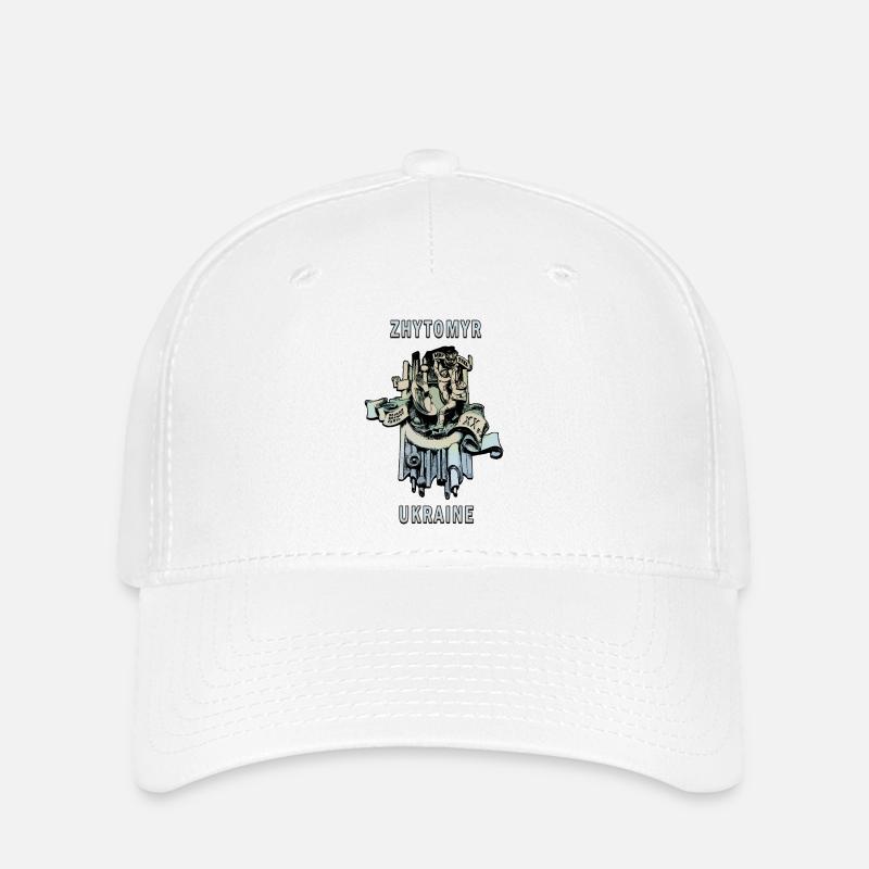 Zhytomyr Cosmonaut (ENG) - Ukraine Architecture - Flexfit Cap - white