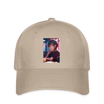Anime Girl Design – Detailreiche Manga-Kunst - Flexfit Cap - Khaki - Vorne