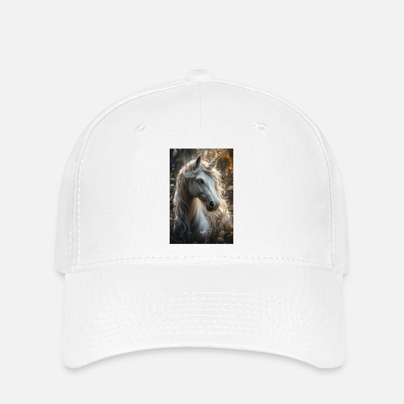Fairy tale unicorn in autumn light - Flexfit Cap - white