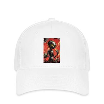 Graffiti de jardinier extraterrestre - Casquette Flexfit - blanc - Devant