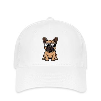 Buldog Français Chiens Bande Dessinée Cool - Casquette Flexfit - blanc - Devant