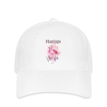 Flamingo Vibes Oiseau Exotique Été Rose Rose - Casquette Flexfit - blanc - Devant