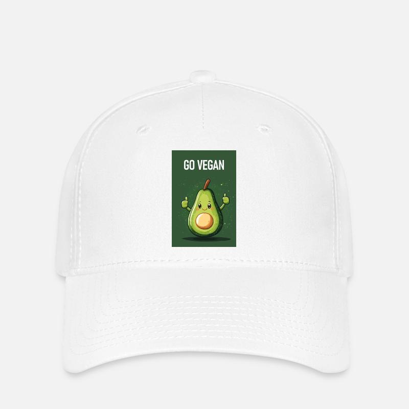 GO VEGAN - Flexfit Cap - Weiß