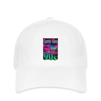 Cosmic Vibes 90s Retro Neon - Flexfit Cap - Weiß - Vorne