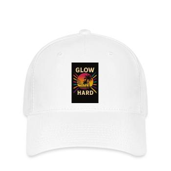 QEDSW GLOW HARD - Flexfit Cap - white - Front
