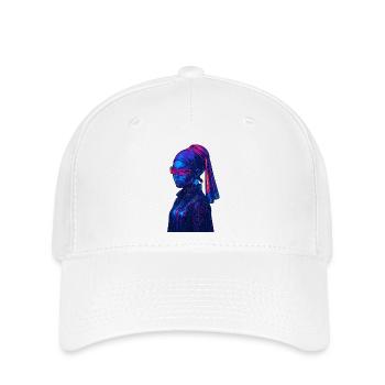 Cyberpunk mit Perle - Flexfit Cap - Weiß - Vorne