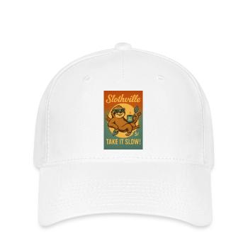 Faultier Slothville - Flexfit Cap - Weiß - Vorne