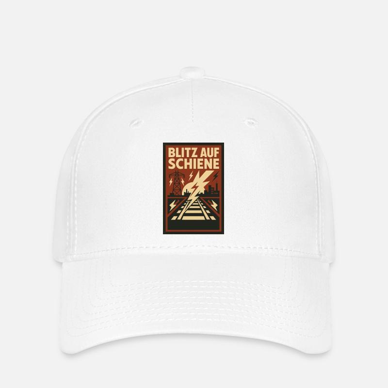 Chemin de fer Blitz - Casquette Flexfit - blanc