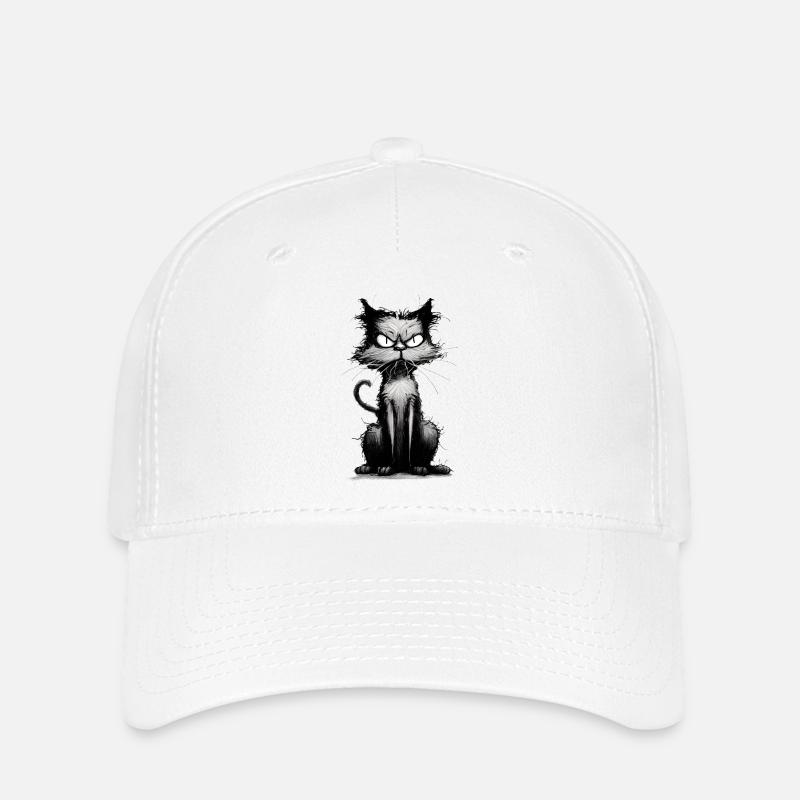 funny silly cat - Flexfit Cap - Weiß