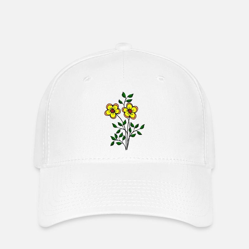 Flowers - Flexfit Cap - white