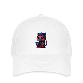 WPAP Polygon Kawaii Style Animals Baby Raccoon - Flexfit Cap - white - Front