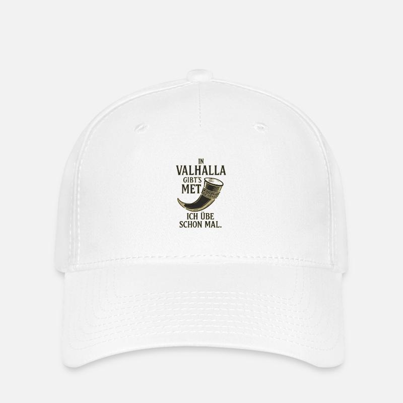 Au Valhalla, il y a de l’hydromel - Casquette Flexfit - blanc