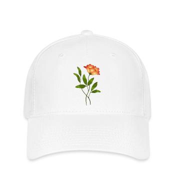Illustration florale aux teintes contrastées - Casquette Flexfit - blanc - Devant