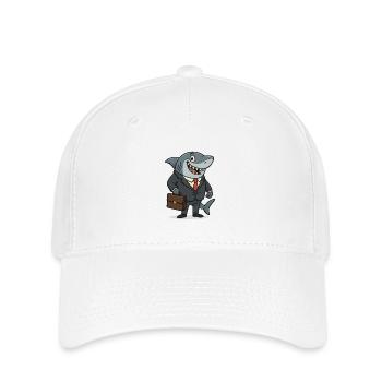 Requin d’affaires requin avec combinaison - Casquette Flexfit - blanc - Devant