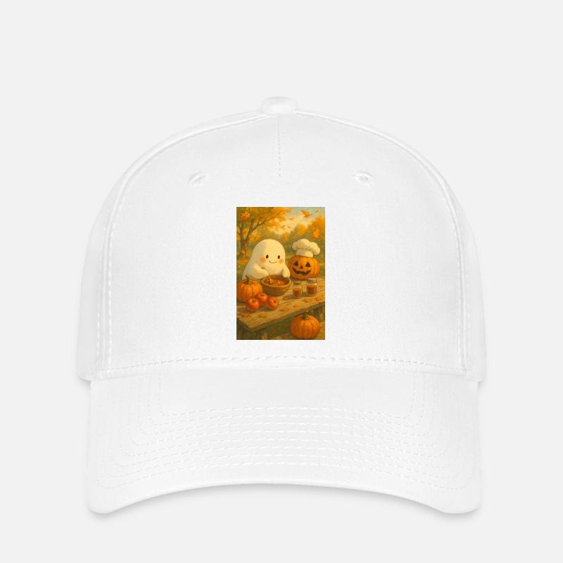 Halloween Geist am Kochen - Flexfit Cap - Weiß