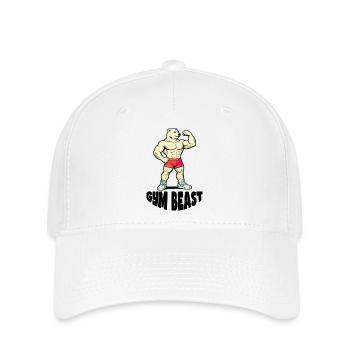 Muscle Bear Power Pose Cartoon - Flexfit Cap - white - Front