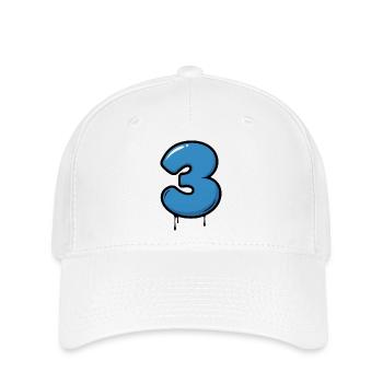 Three Drops Neon Blue - Flexfit Cap - white - Front