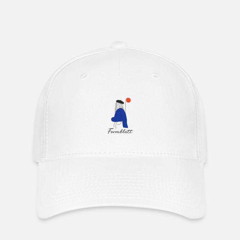 Forme Silhouette Bleu - Casquette Flexfit - blanc