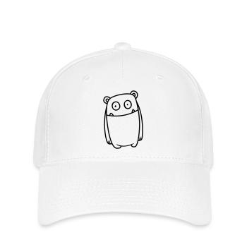 Monster Fröhlich – Lustiges Kawaii Comic Design - Flexfit Cap - Weiß - Vorne